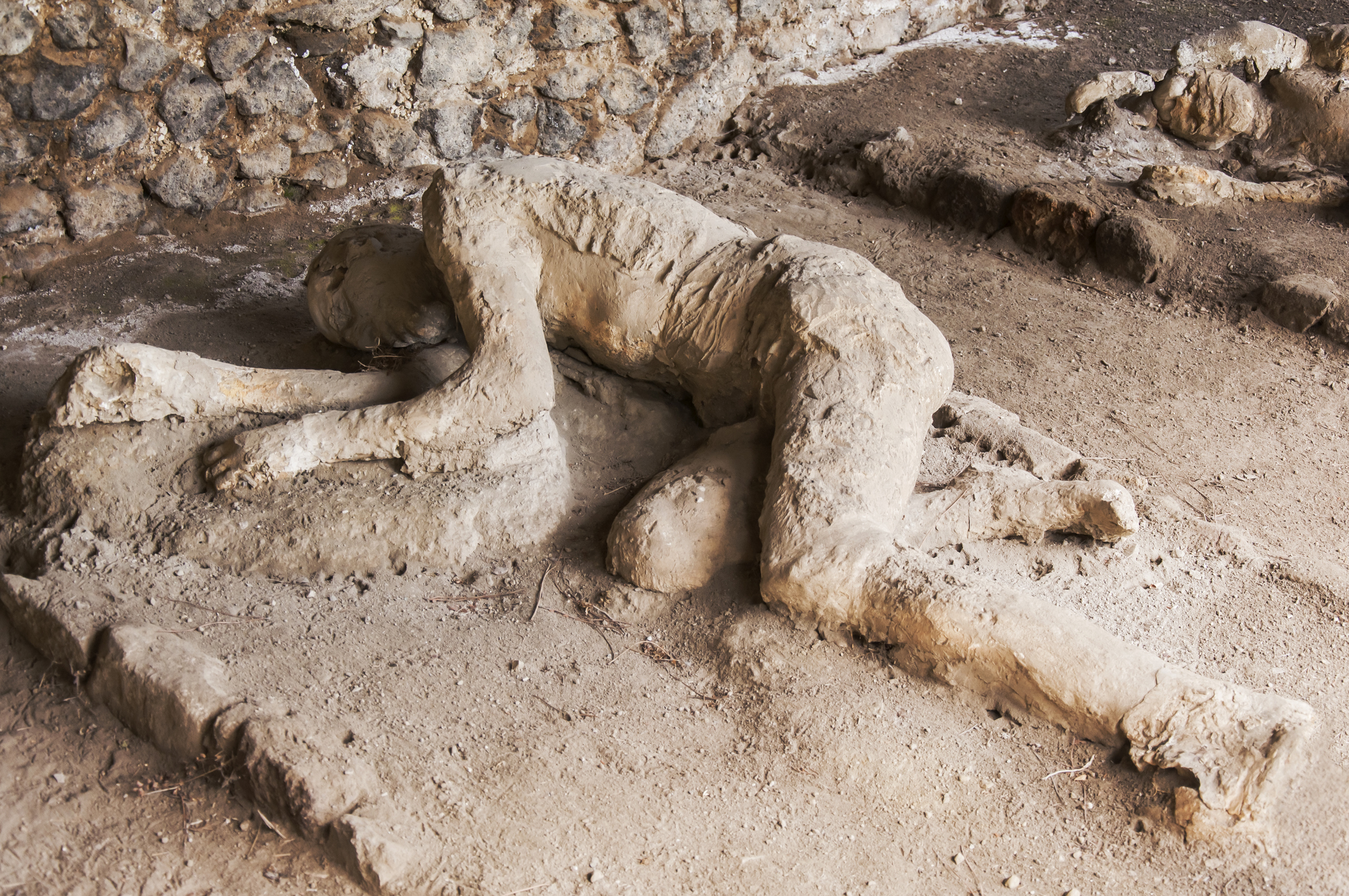 Una delle mummie rinvenute tra gli scavi di Pompei